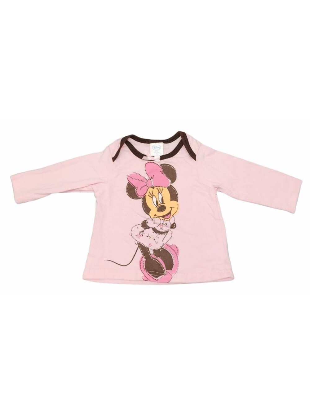 Baby Girl Disney Baby Minnie Mouse L/S Shirt 6-9 Months 100% Cotton Pink Floral